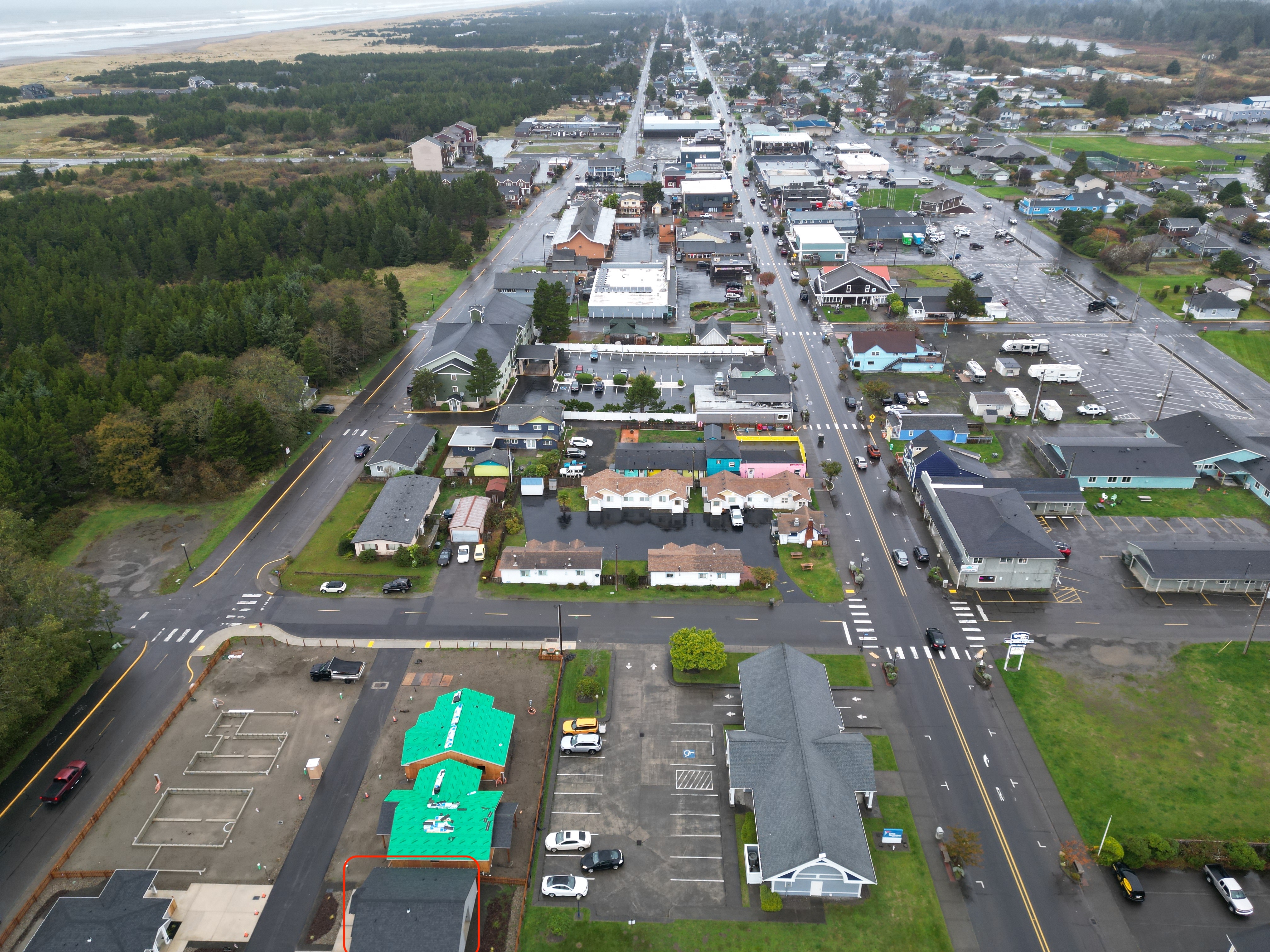 Aerial view of Long Beach looking north